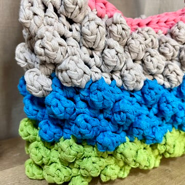 Crochet colourful boho bag