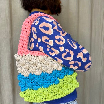 Crochet colourful boho bag