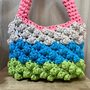 Crochet colourful boho bag