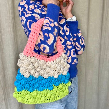Crochet colourful boho bag