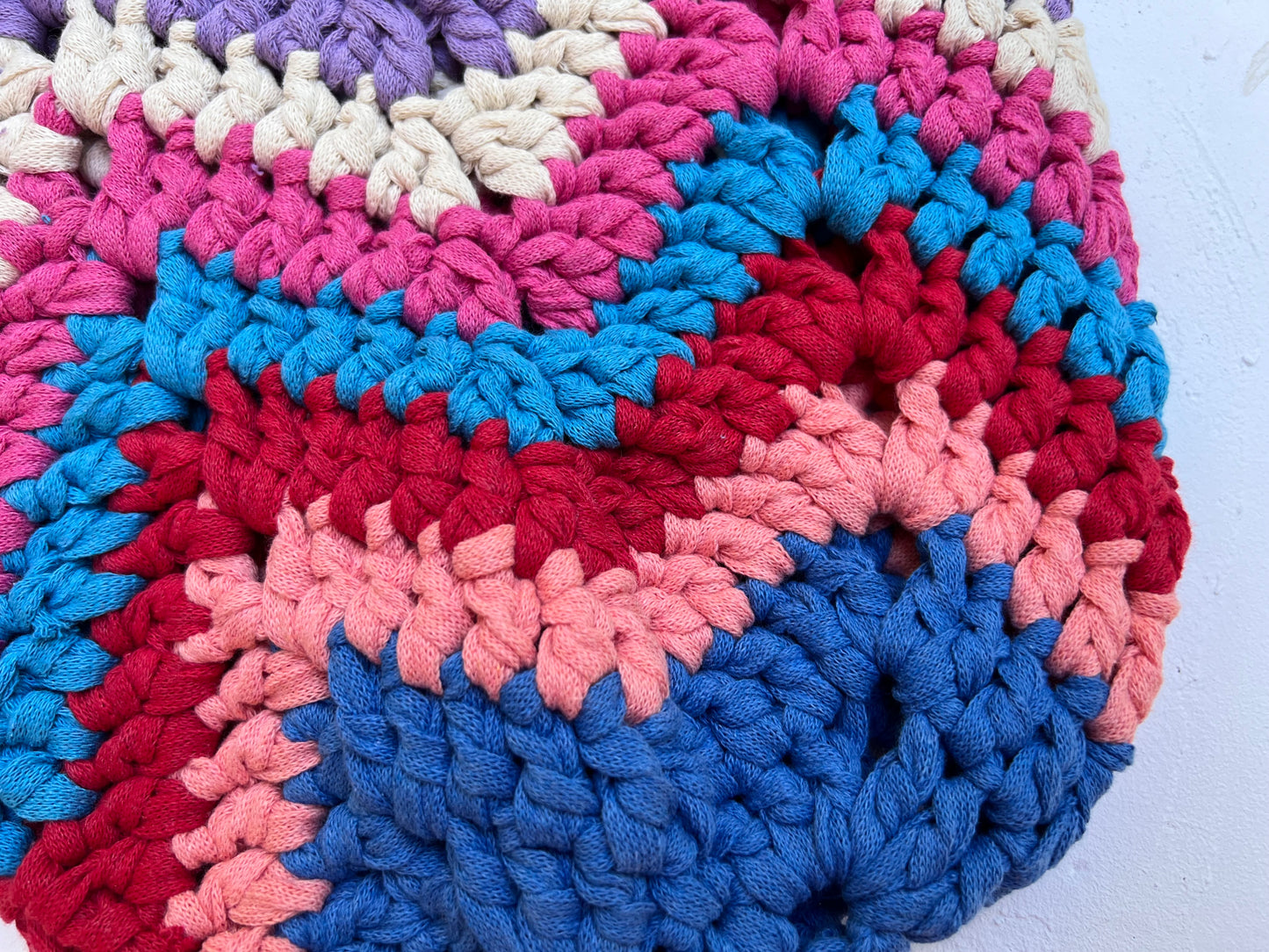 Crochet colourful boho bag