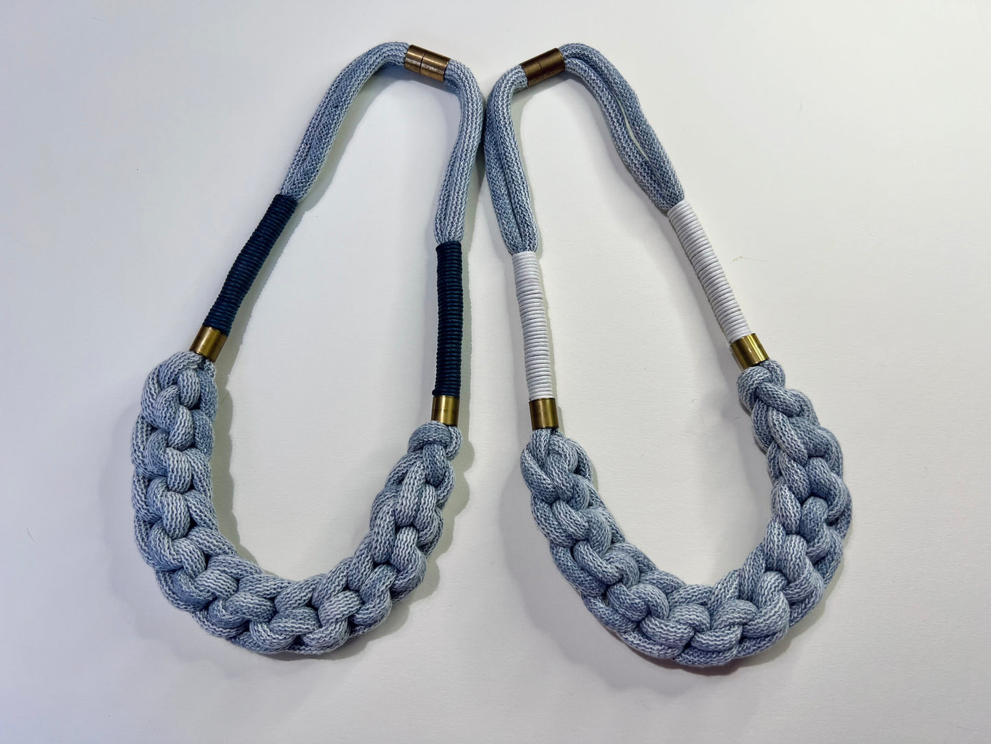 Chunky denim rope necklace