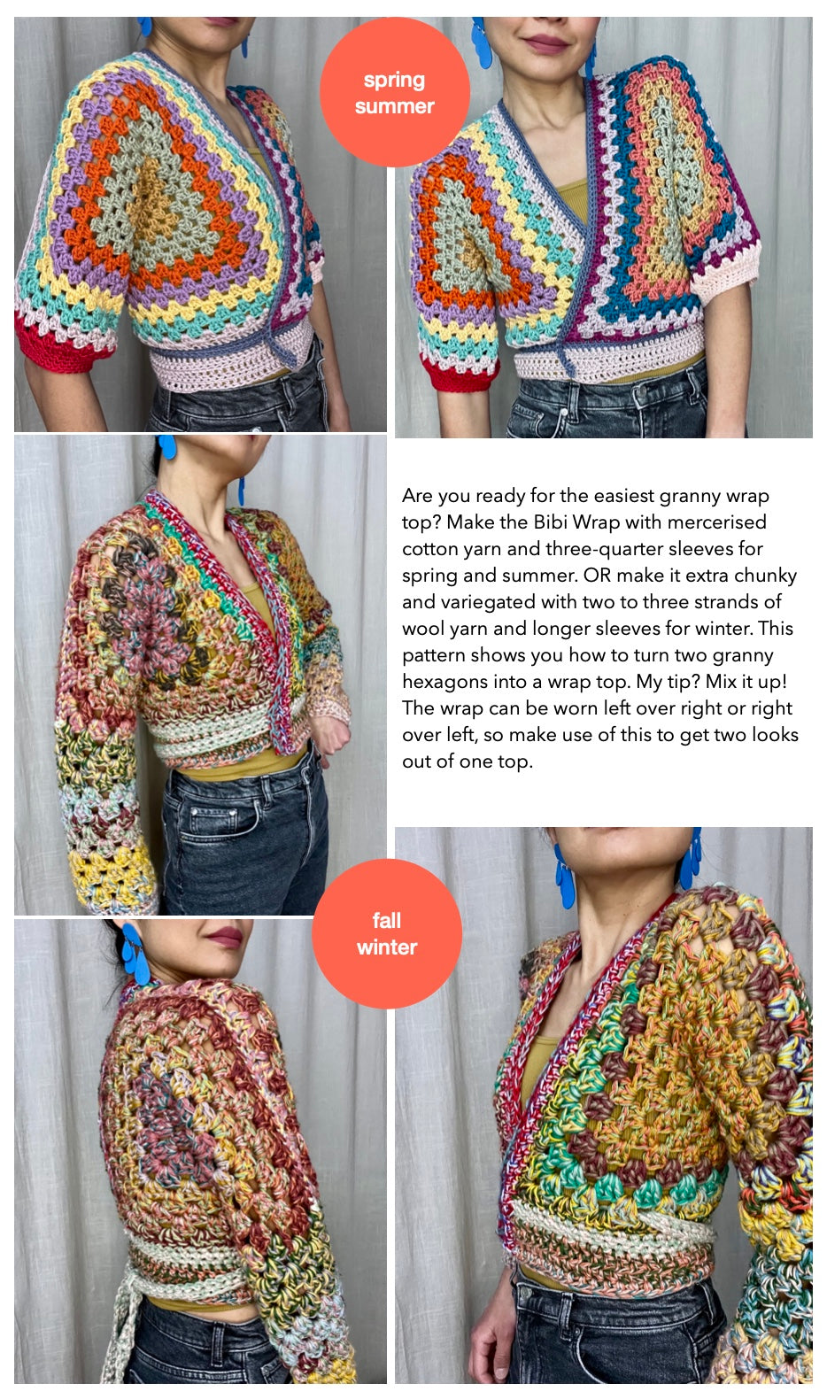 DIY crochet pattern: Bibi granny hexagon Wrap Top
