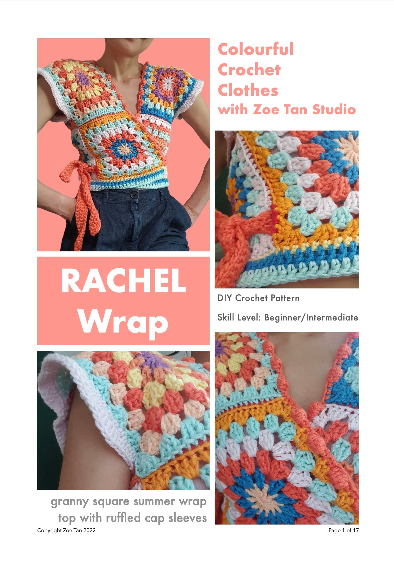 DIY crochet pattern: Rachel granny square Wrap Top