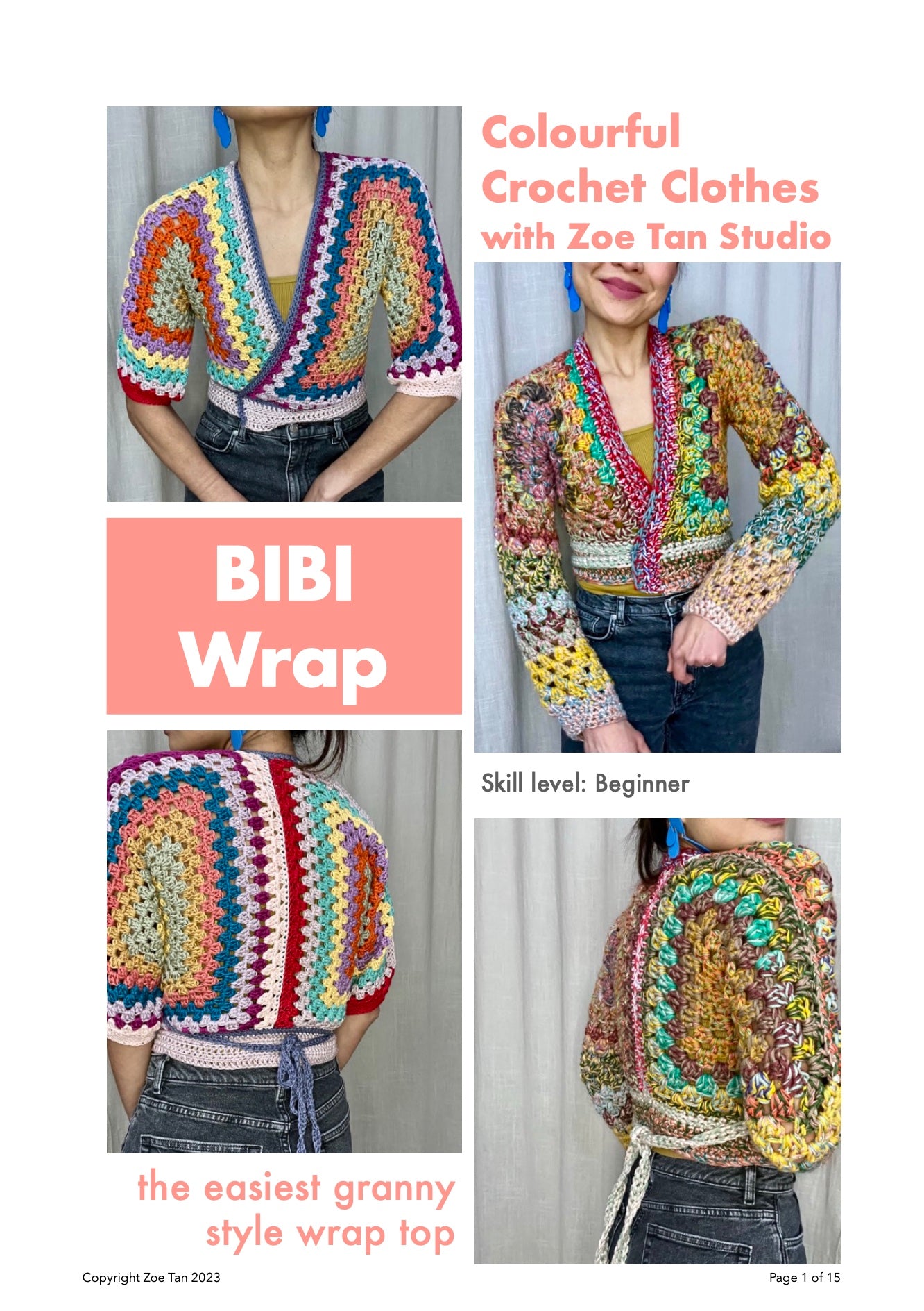 DIY crochet pattern: Bibi granny hexagon Wrap Top