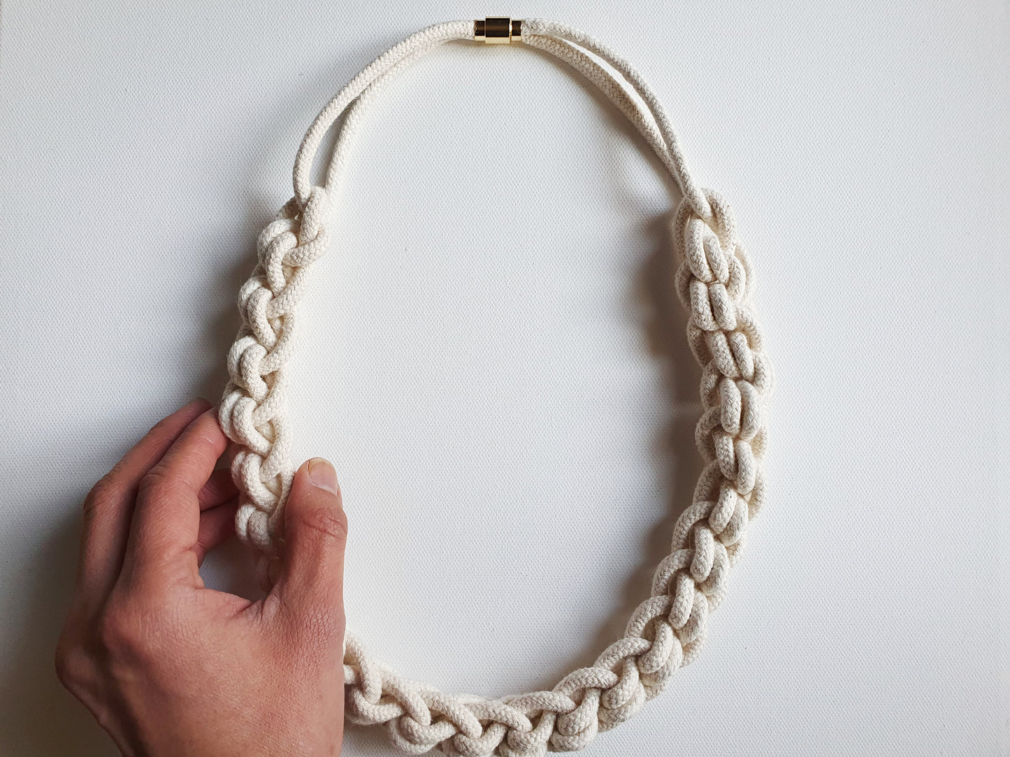 Chunky natural cotton rope necklace VAL