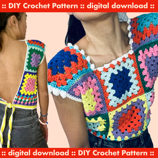 DIY crochet pattern: Justin open-back Top
