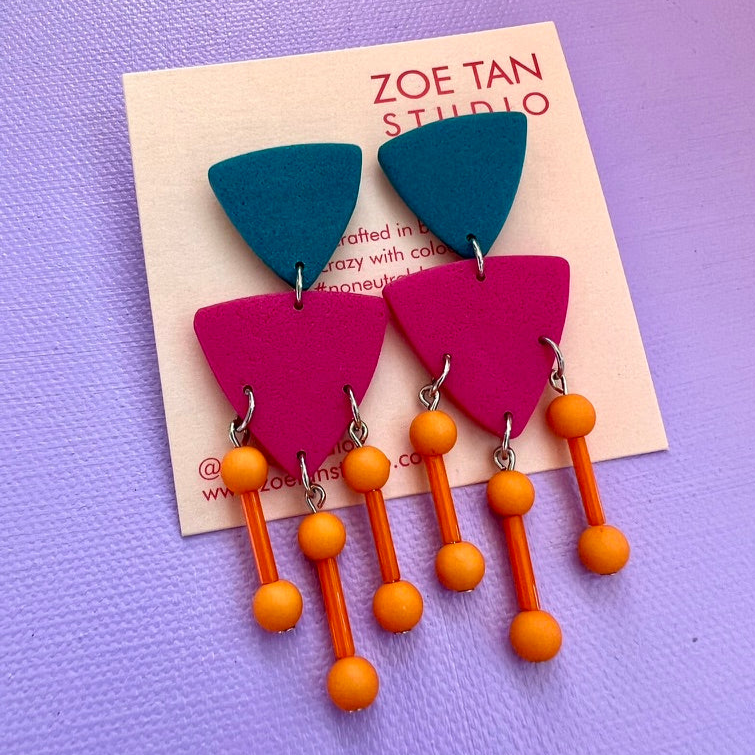 Colour-blocked dangles MOLLY