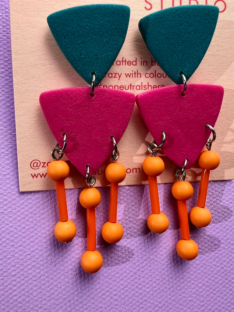 Colour-blocked dangles MOLLY