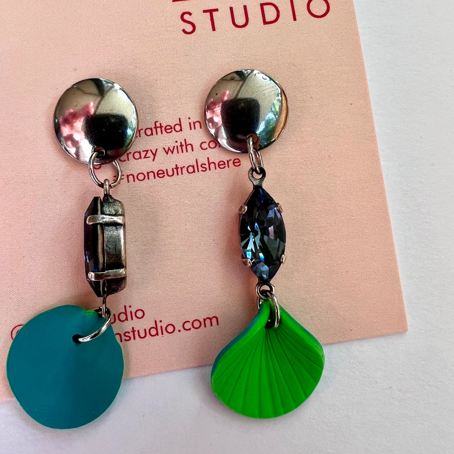 Lime green dangle earrings