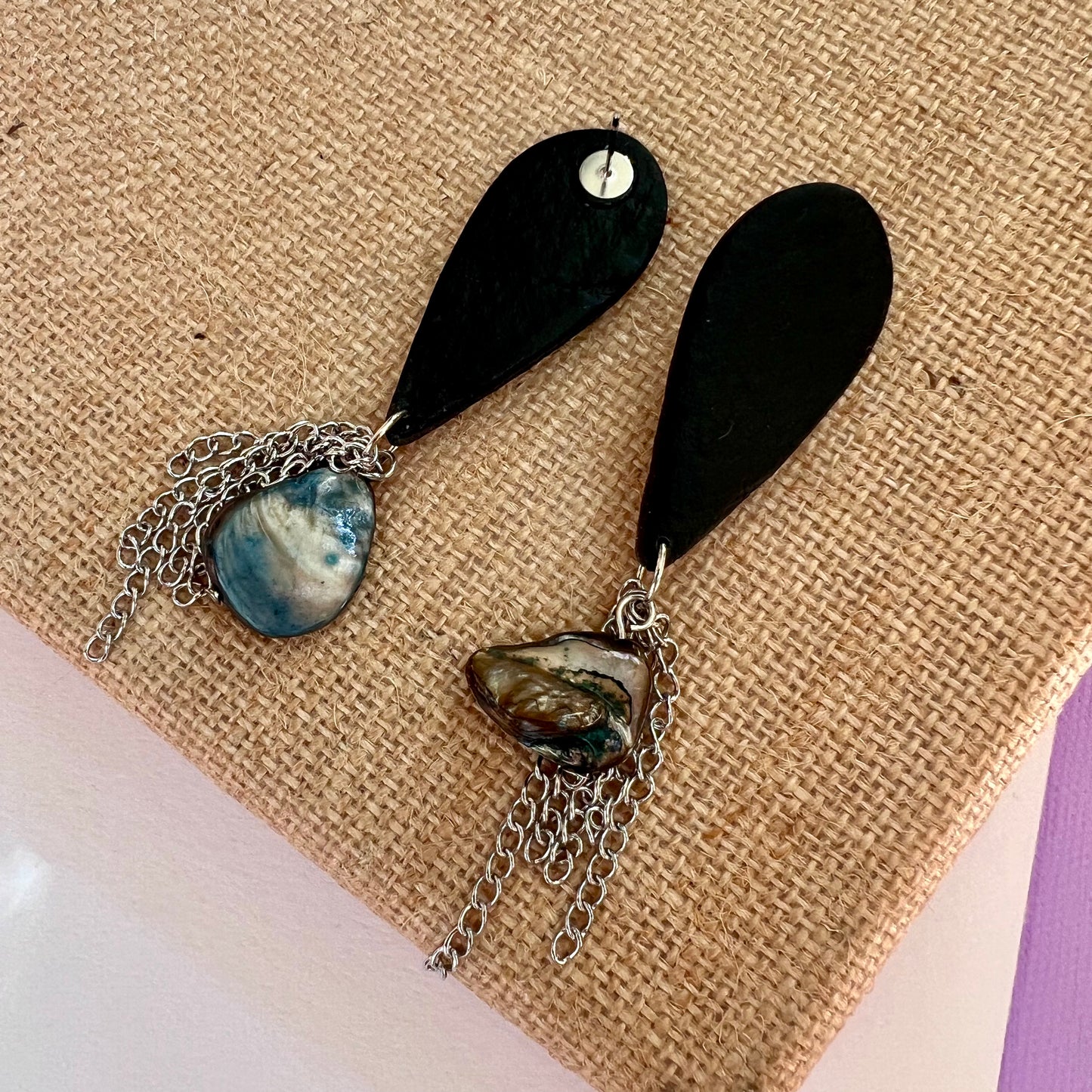 Monochrome boho earrings