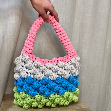Crochet colourful boho bag