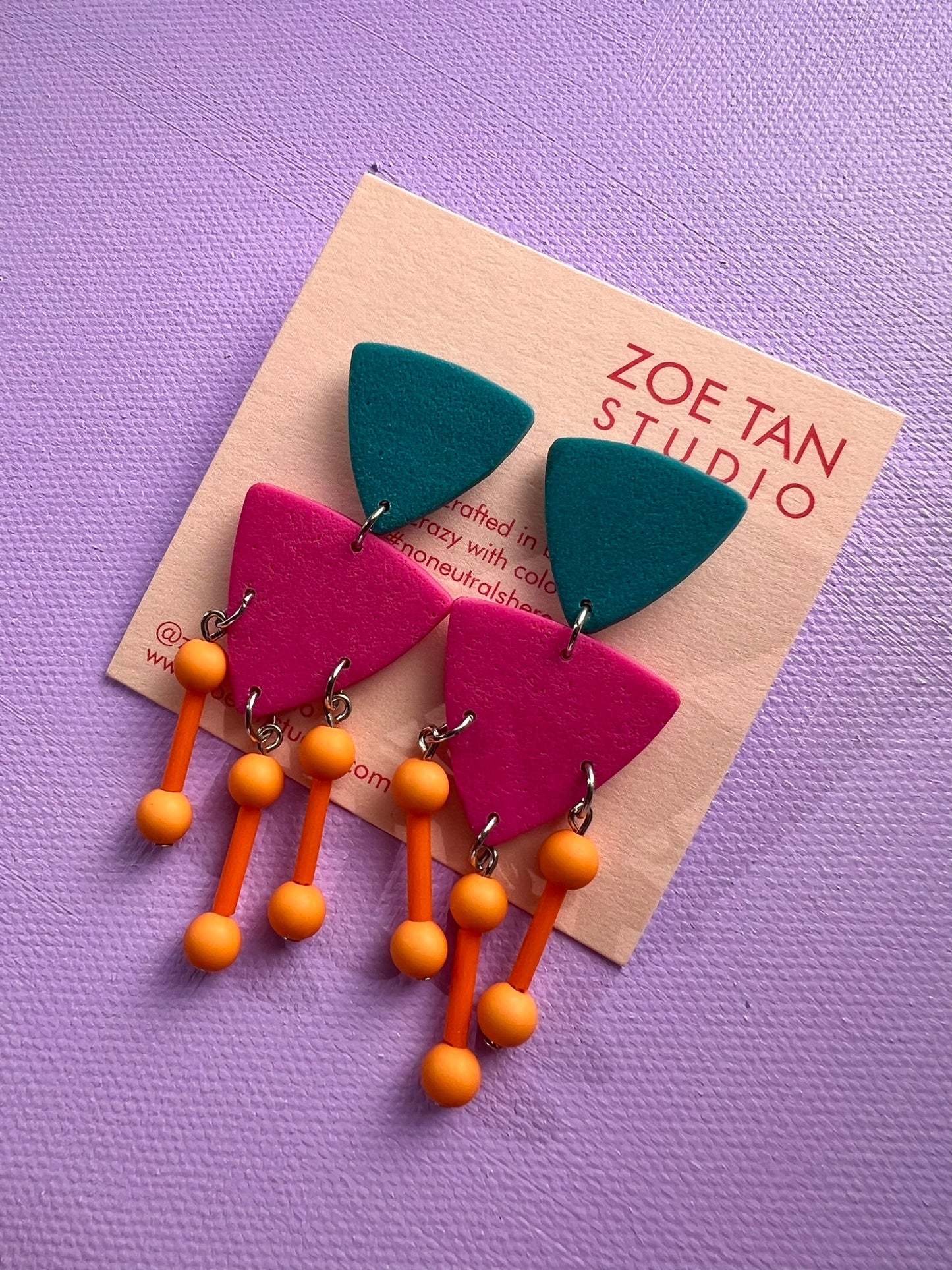 Colour-blocked dangles MOLLY