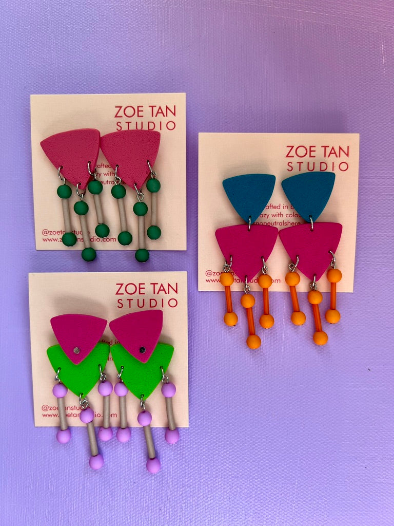 Colour-blocked dangles MOLLY