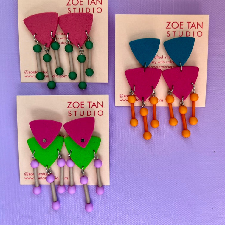 Colour-blocked dangles MOLLY