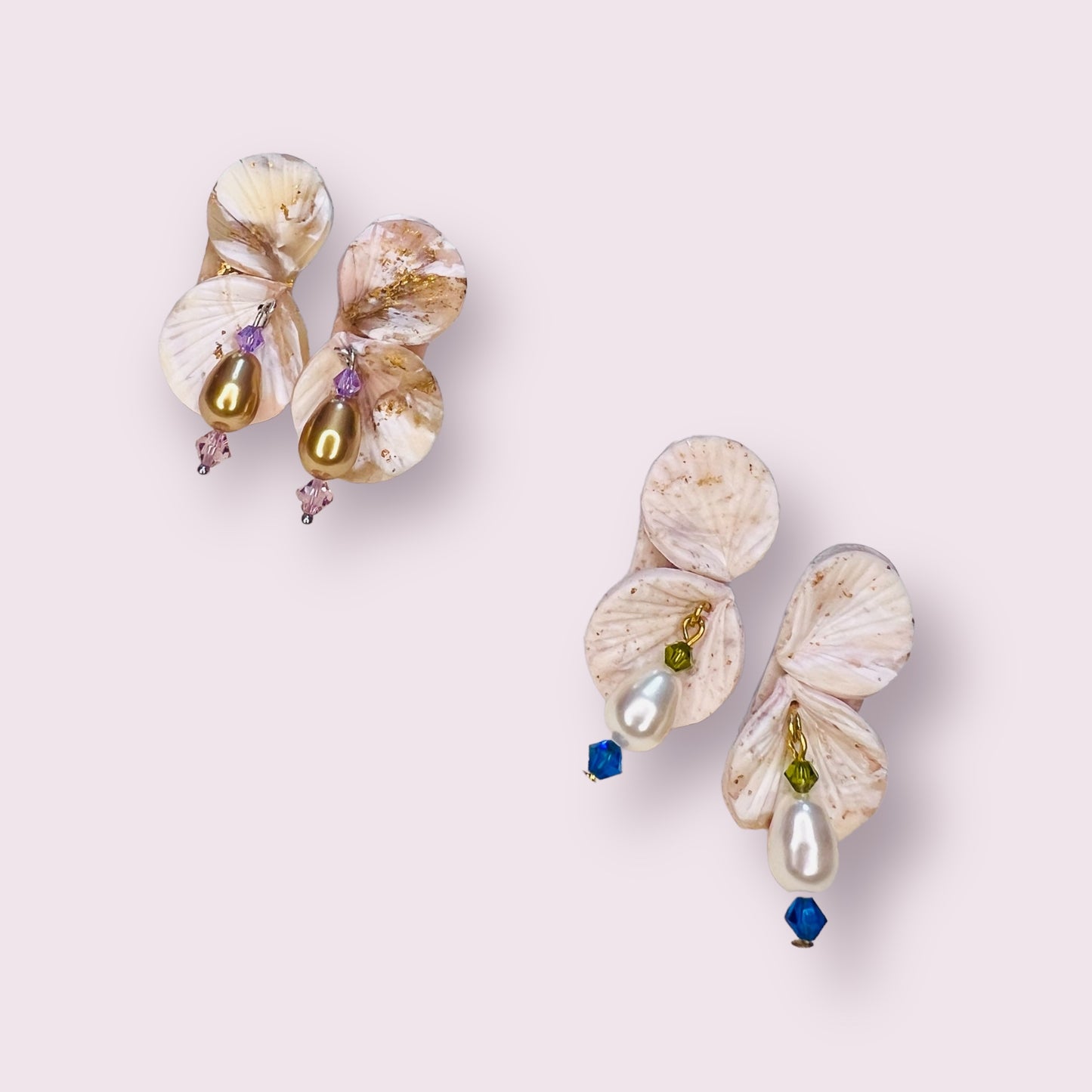 REI marbled jewelled earstuds