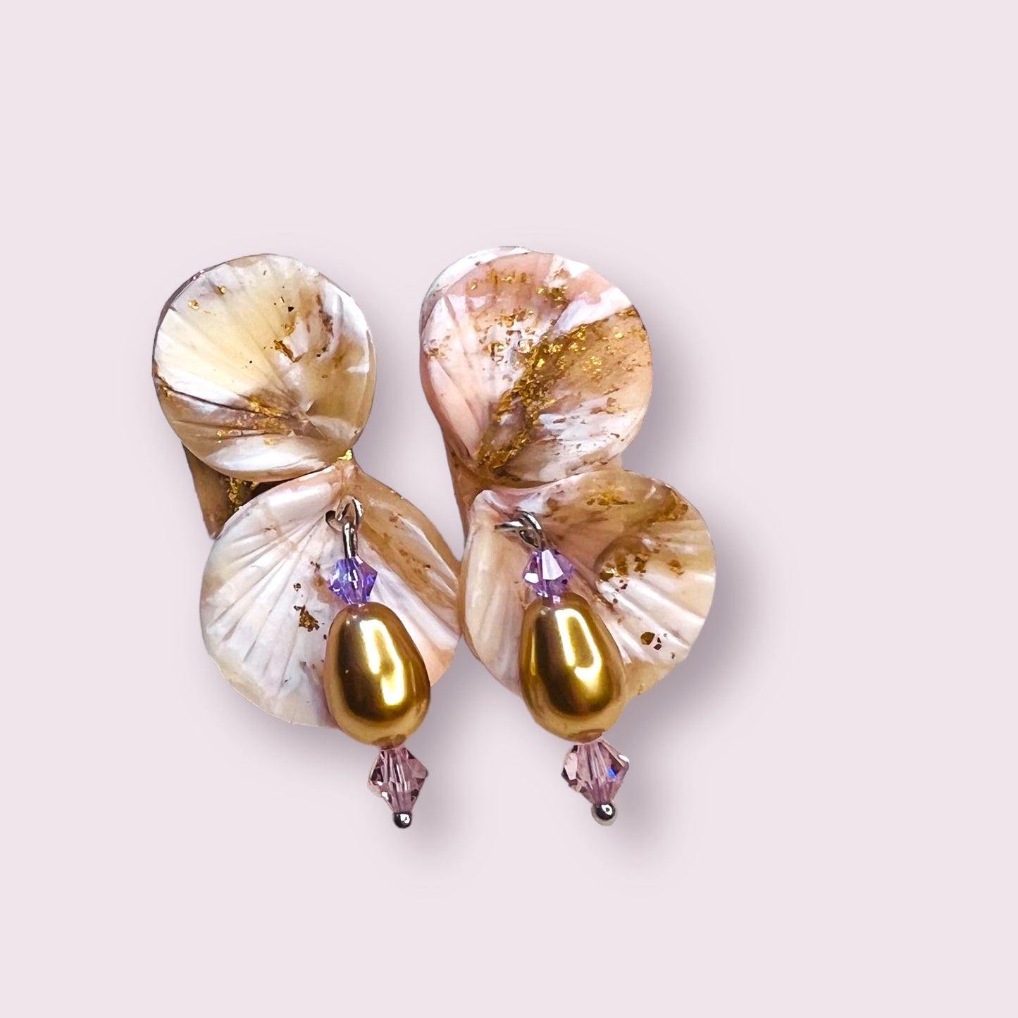 REI marbled jewelled earstuds