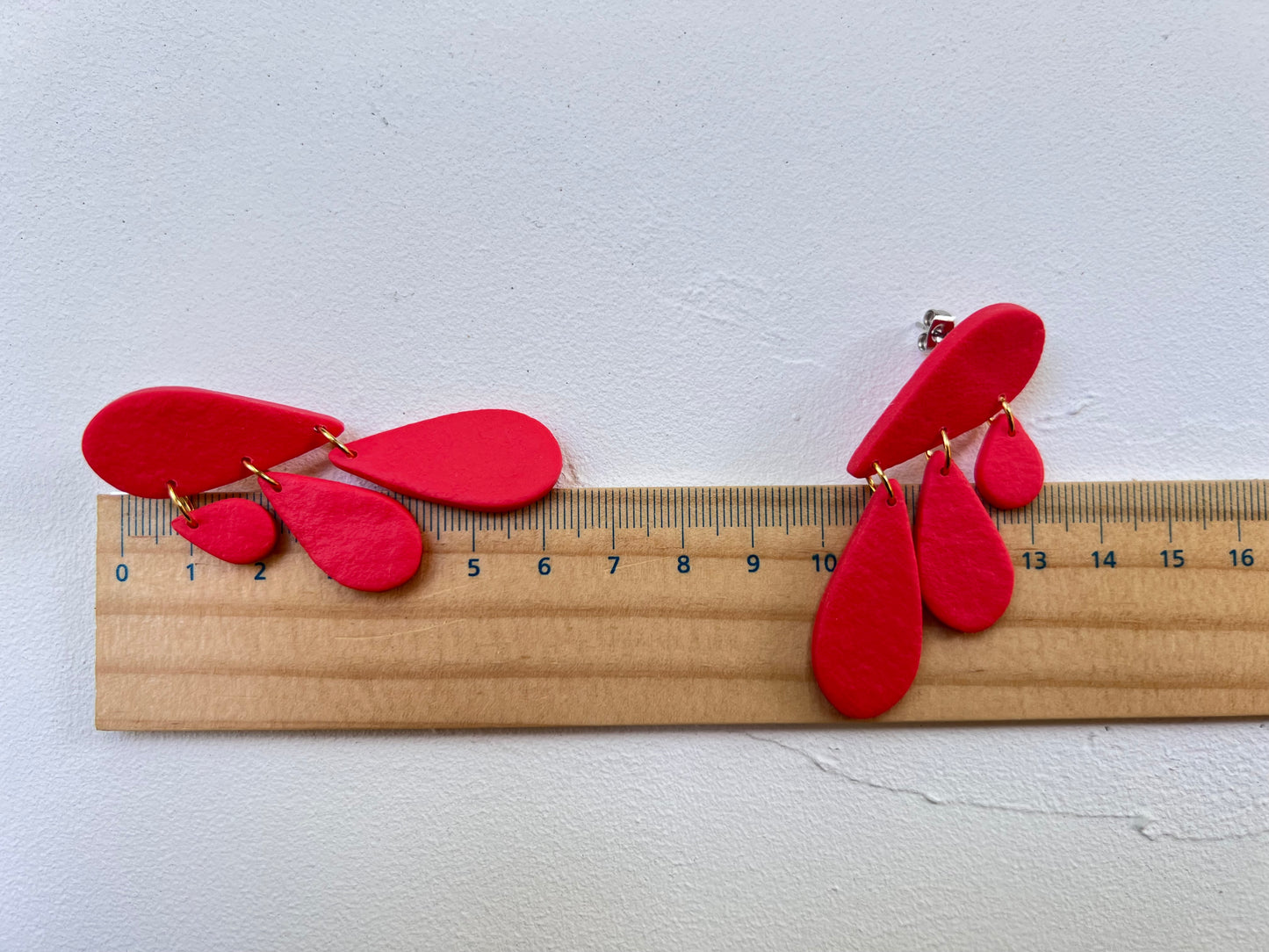 Teardrop chandelier earrings PIA in watermelon