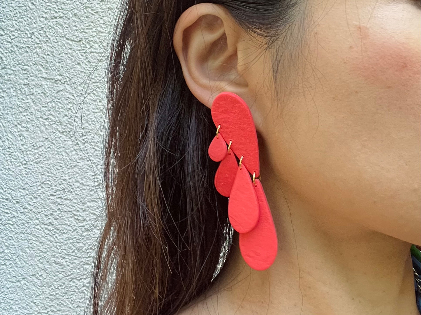 Teardrop chandelier earrings PIA in watermelon