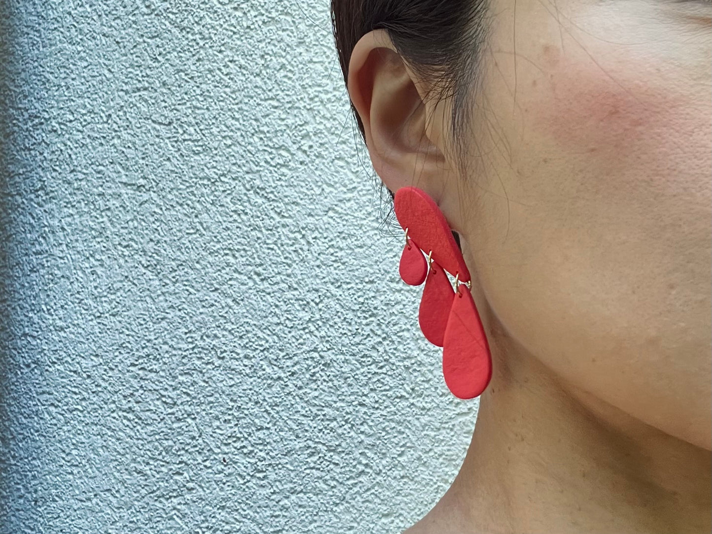 Teardrop chandelier earrings PIA in watermelon