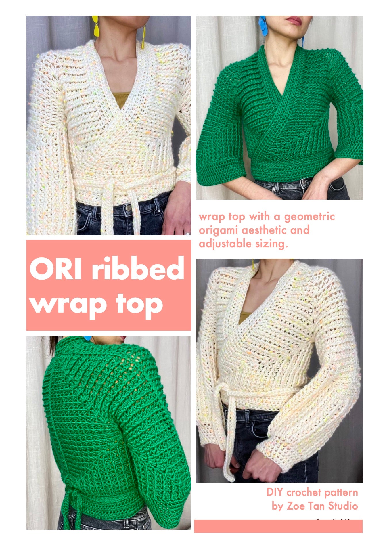 DIY crochet pattern: Ori ribbed Wrap Top