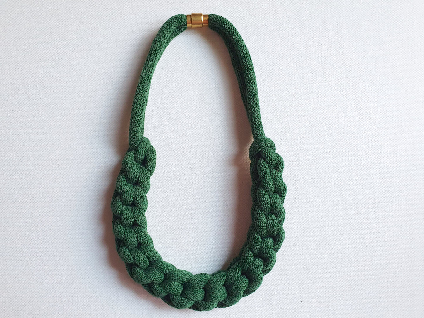 Statement recycled textile necklace BEN in Emerald