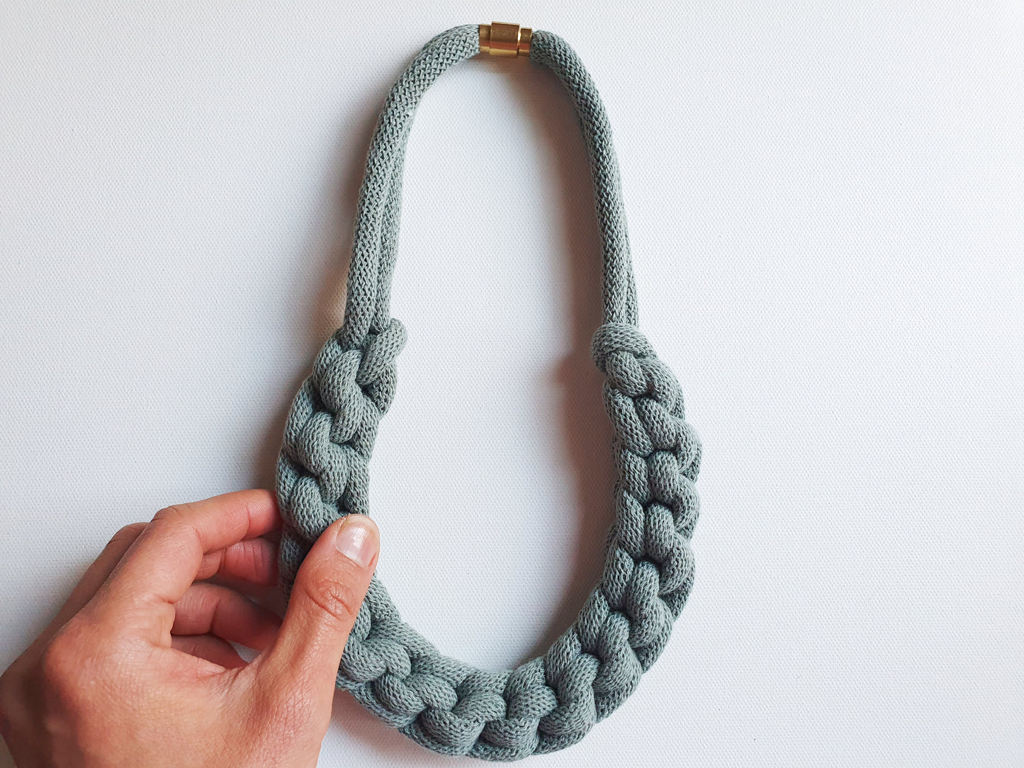 Statement recycled textile necklace BEN in Laurel