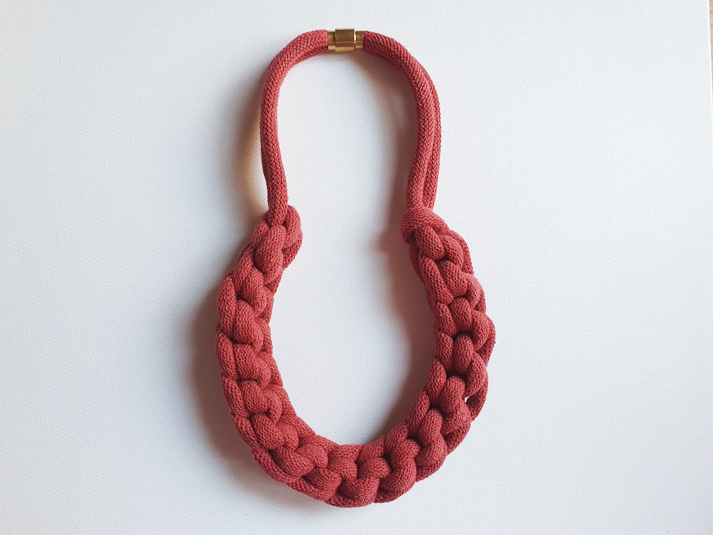 Statement recycled textile necklace BEN in Wild Rose