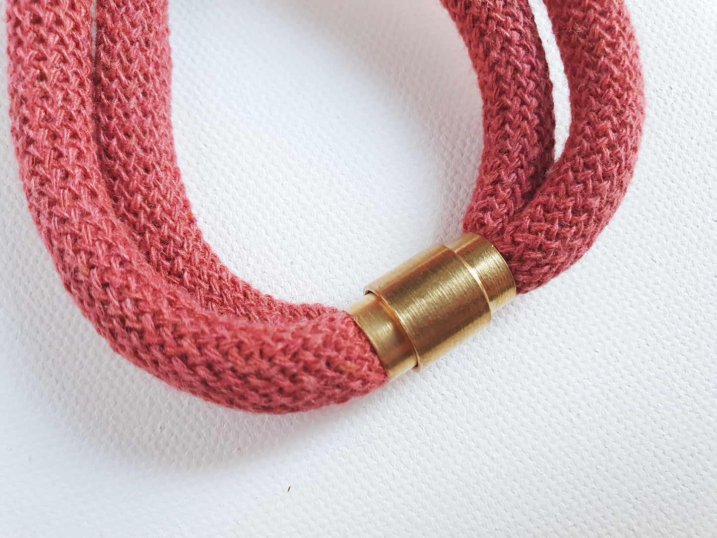 Statement recycled textile necklace BEN in Wild Rose