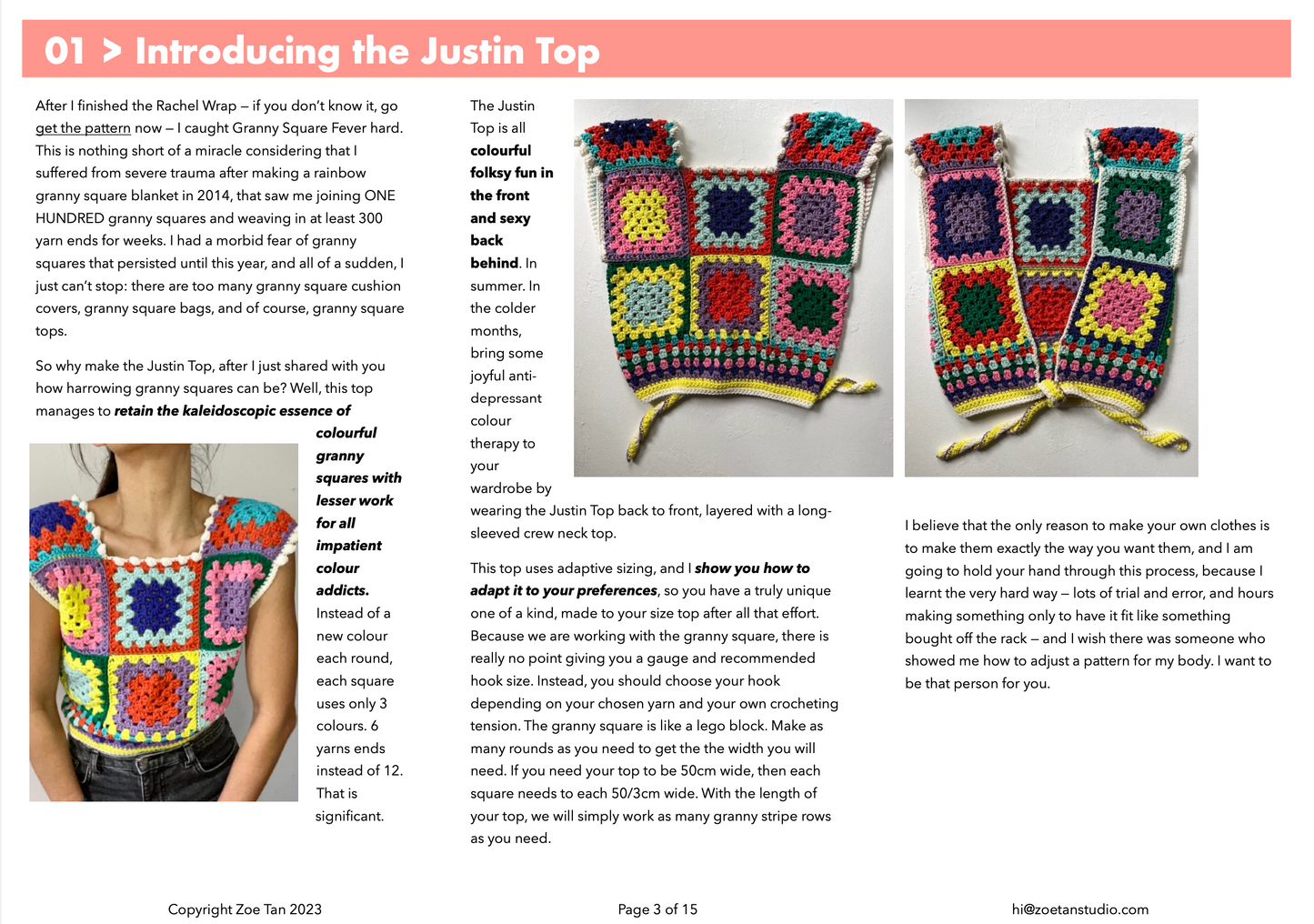 DIY crochet pattern: Justin open-back Top