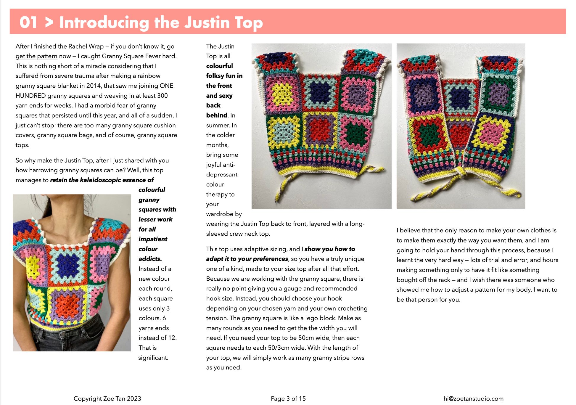DIY crochet pattern: Justin open-back Top – Zoe Tan Studio