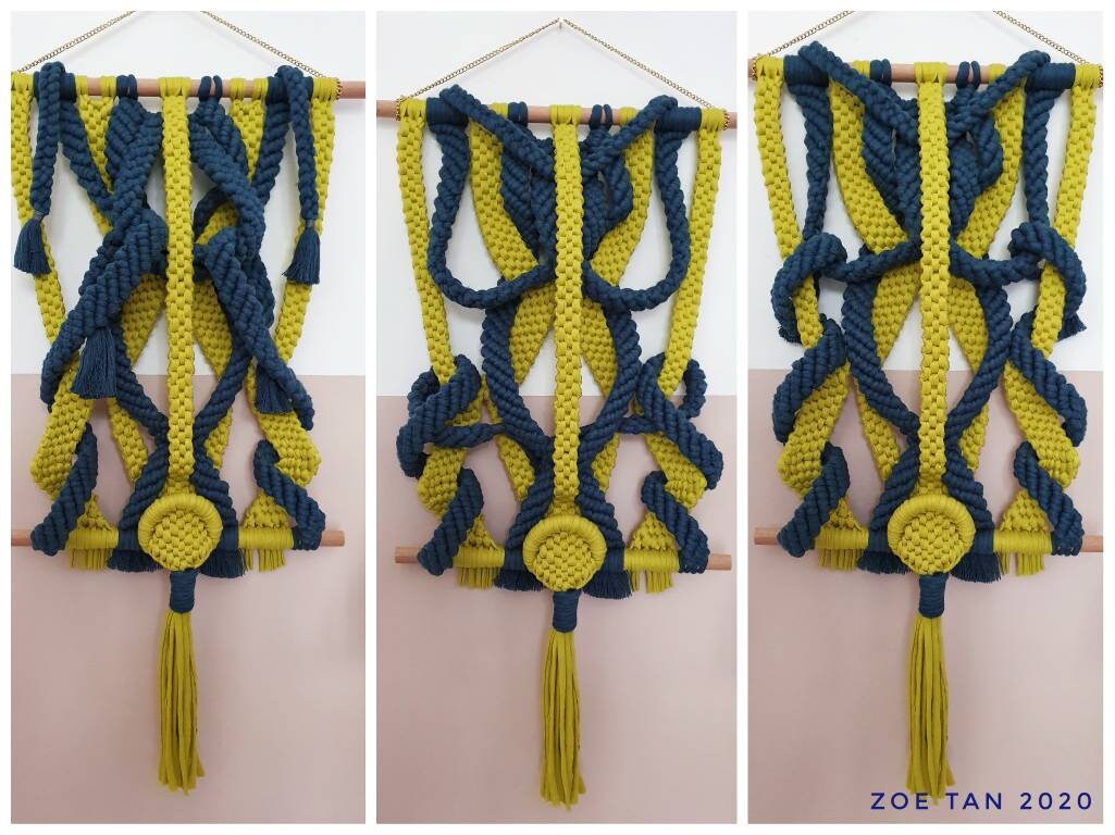 Macrame: "Strange Fruit", 2020, 36cm x 63cm