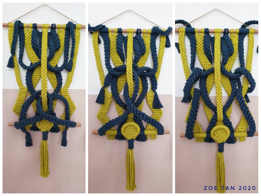 Macrame: "Strange Fruit", 2020, 36cm x 63cm