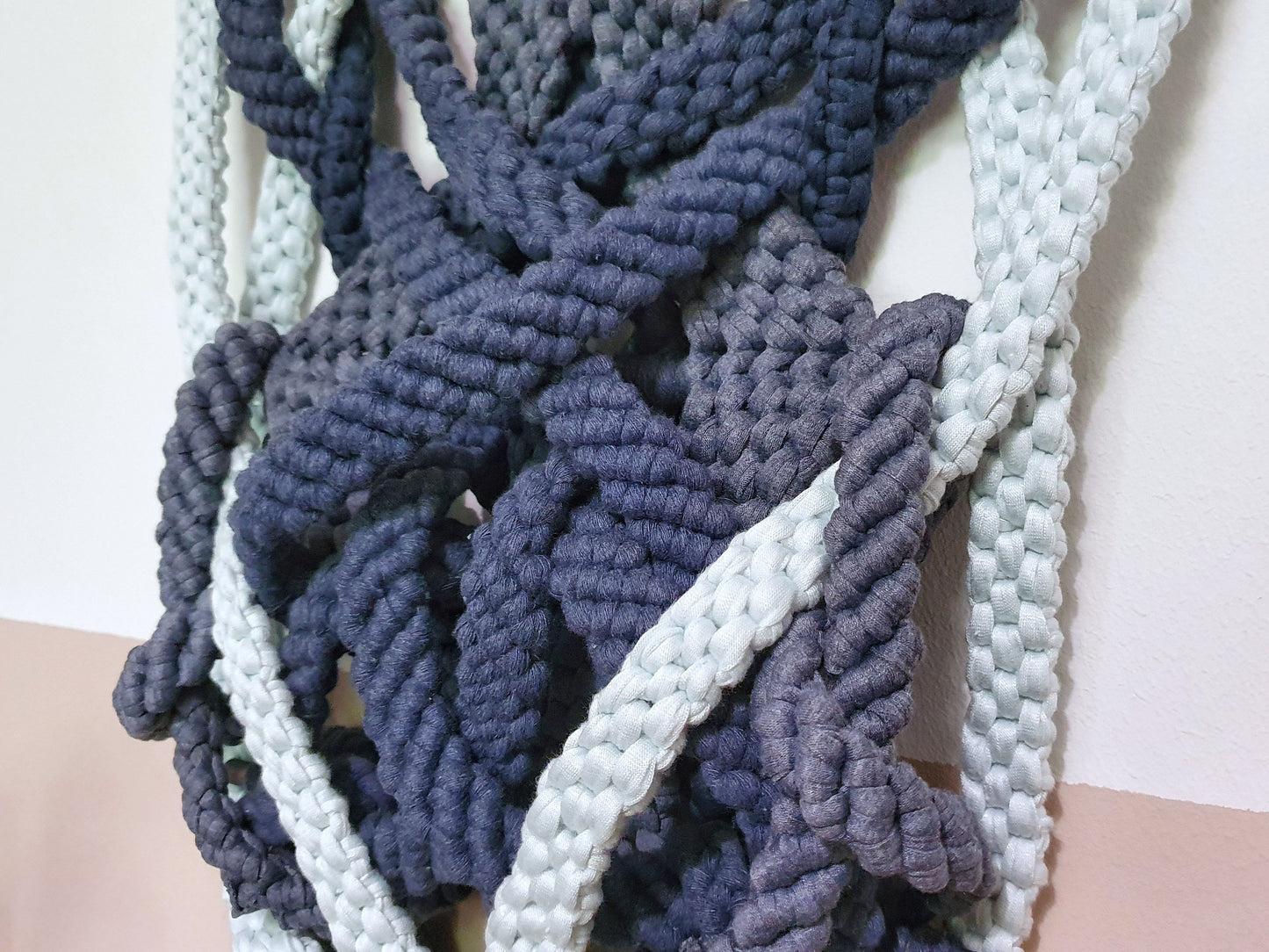 Macrame: “Indigo Dip”, 2021, 40cm x 61cm