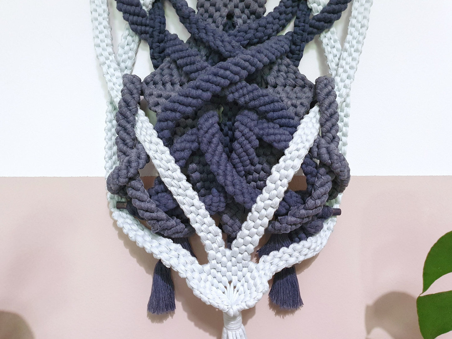 Macrame: “Indigo Dip”, 2021, 40cm x 61cm