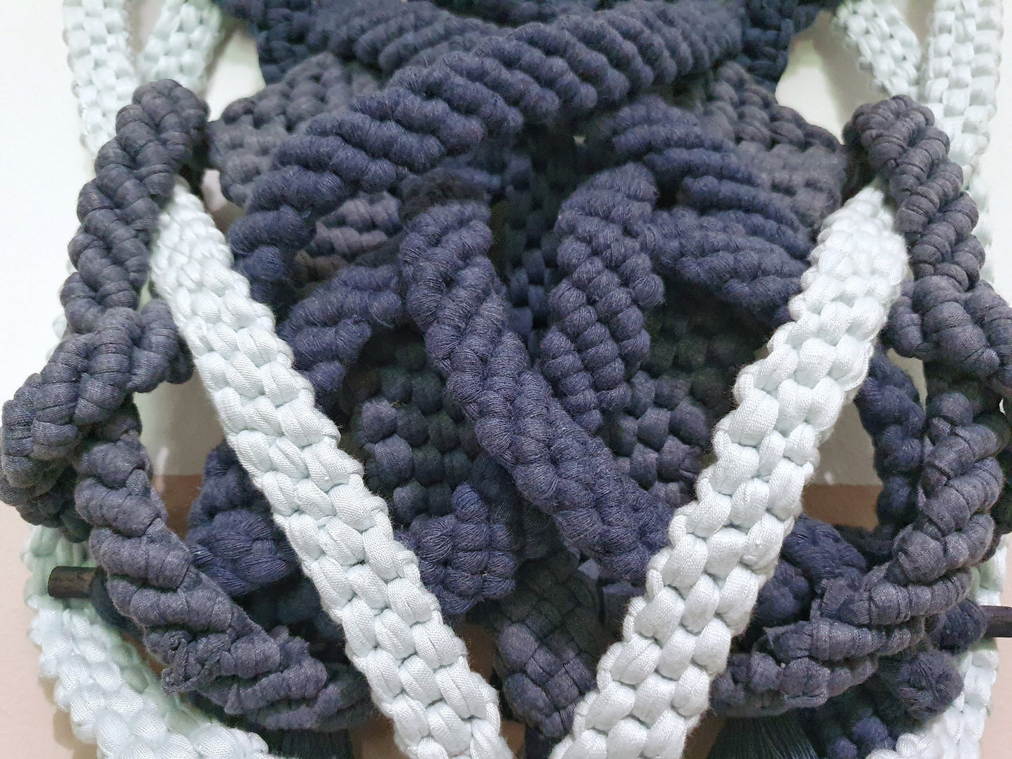 Macrame: “Indigo Dip”, 2021, 40cm x 61cm