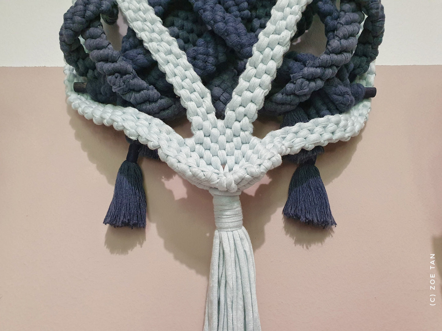 Macrame: “Indigo Dip”, 2021, 40cm x 61cm