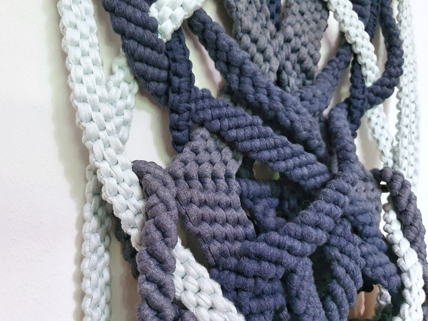 Macrame: “Indigo Dip”, 2021, 40cm x 61cm