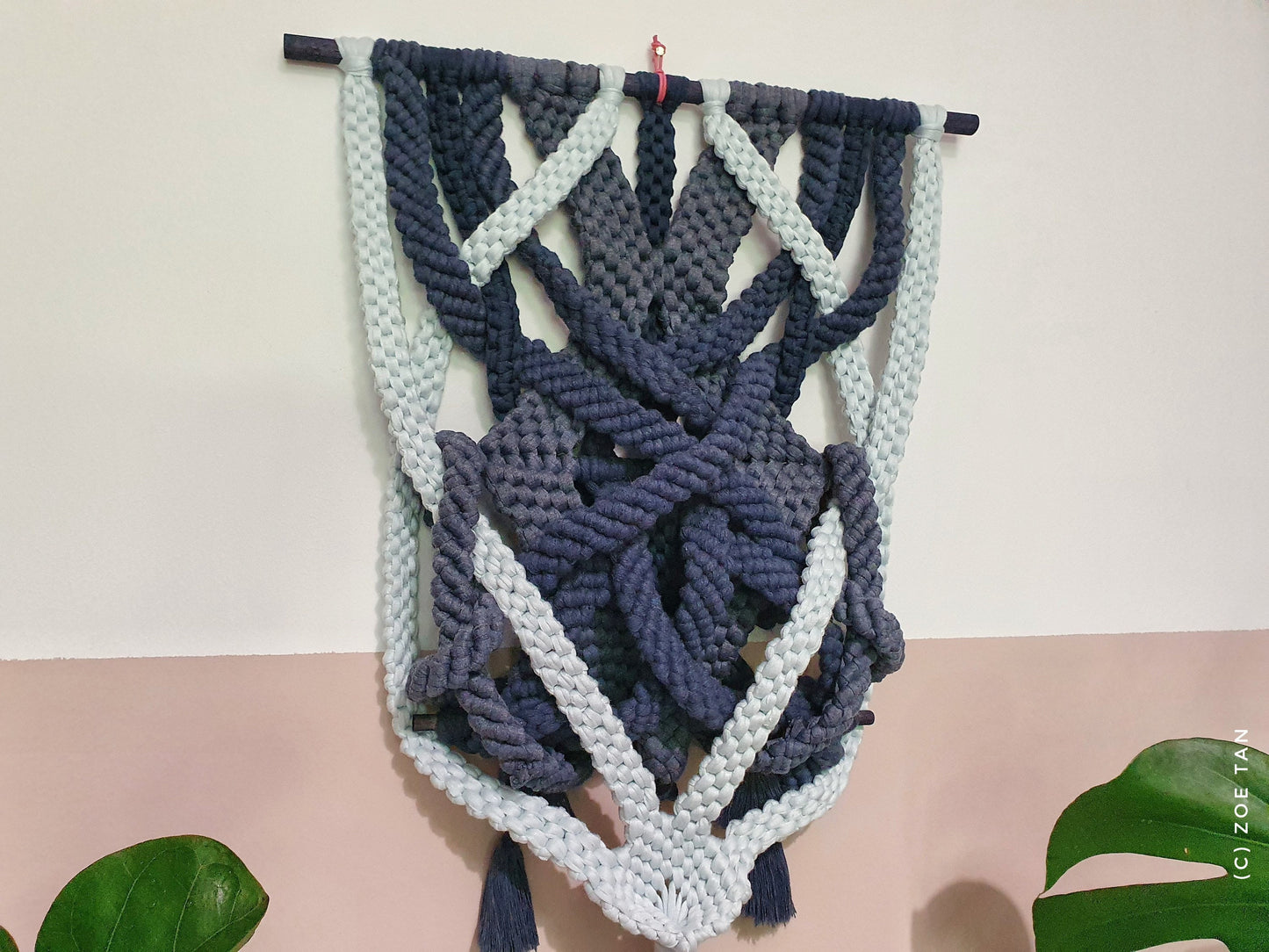 Macrame: “Indigo Dip”, 2021, 40cm x 61cm