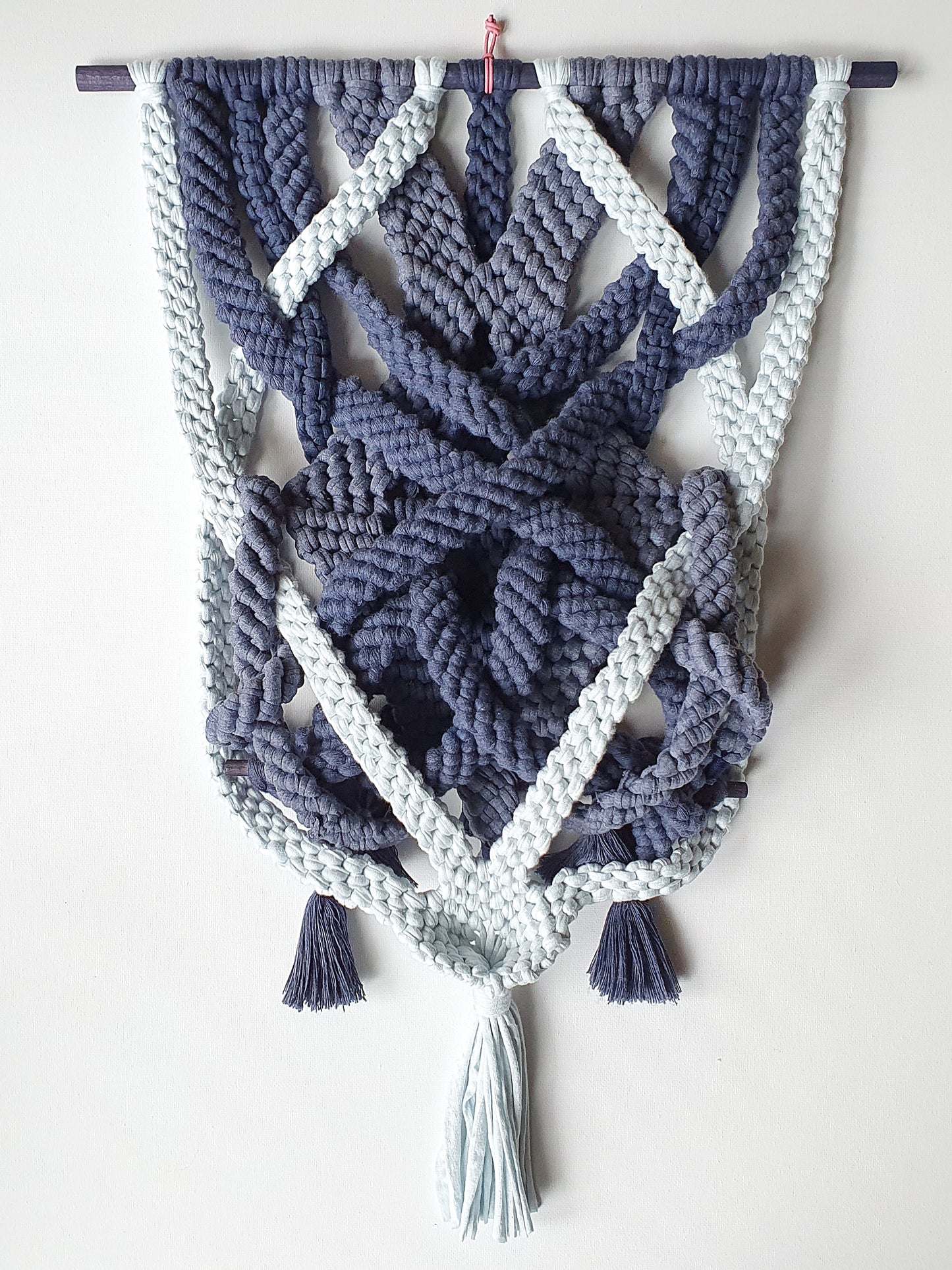 Macrame: “Indigo Dip”, 2021, 40cm x 61cm