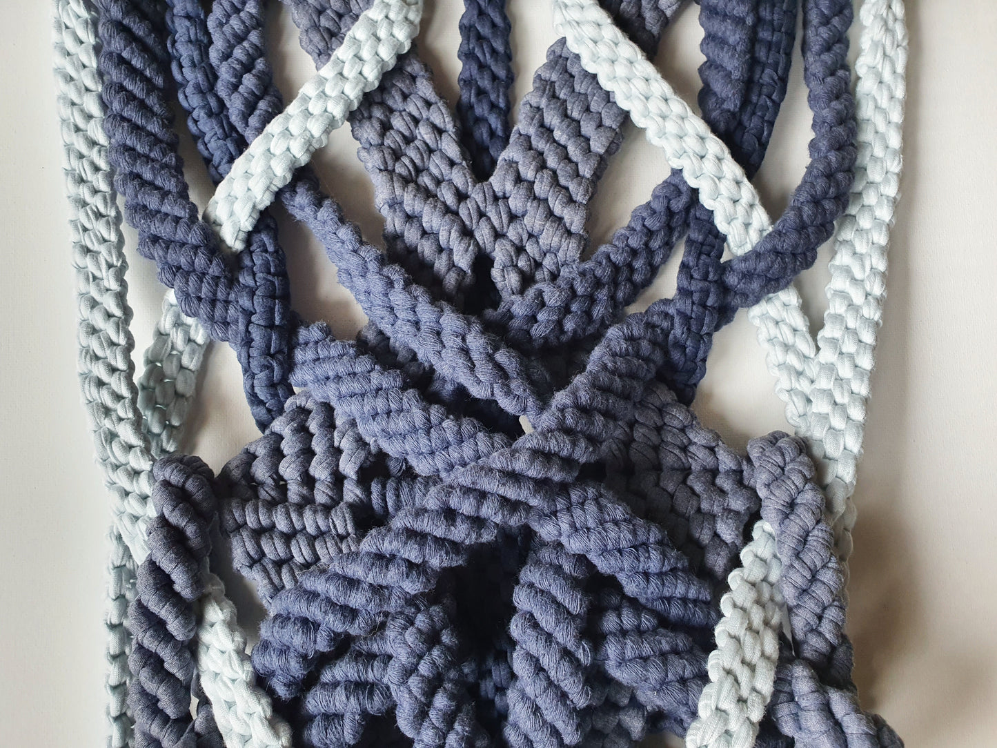 Macrame: “Indigo Dip”, 2021, 40cm x 61cm