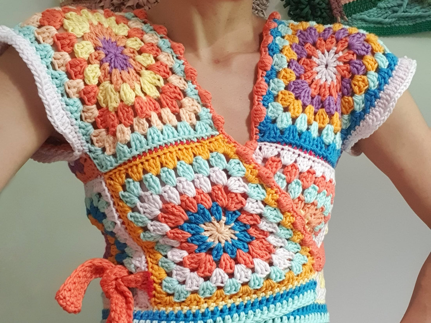 DIY crochet pattern: Rachel granny square Wrap Top